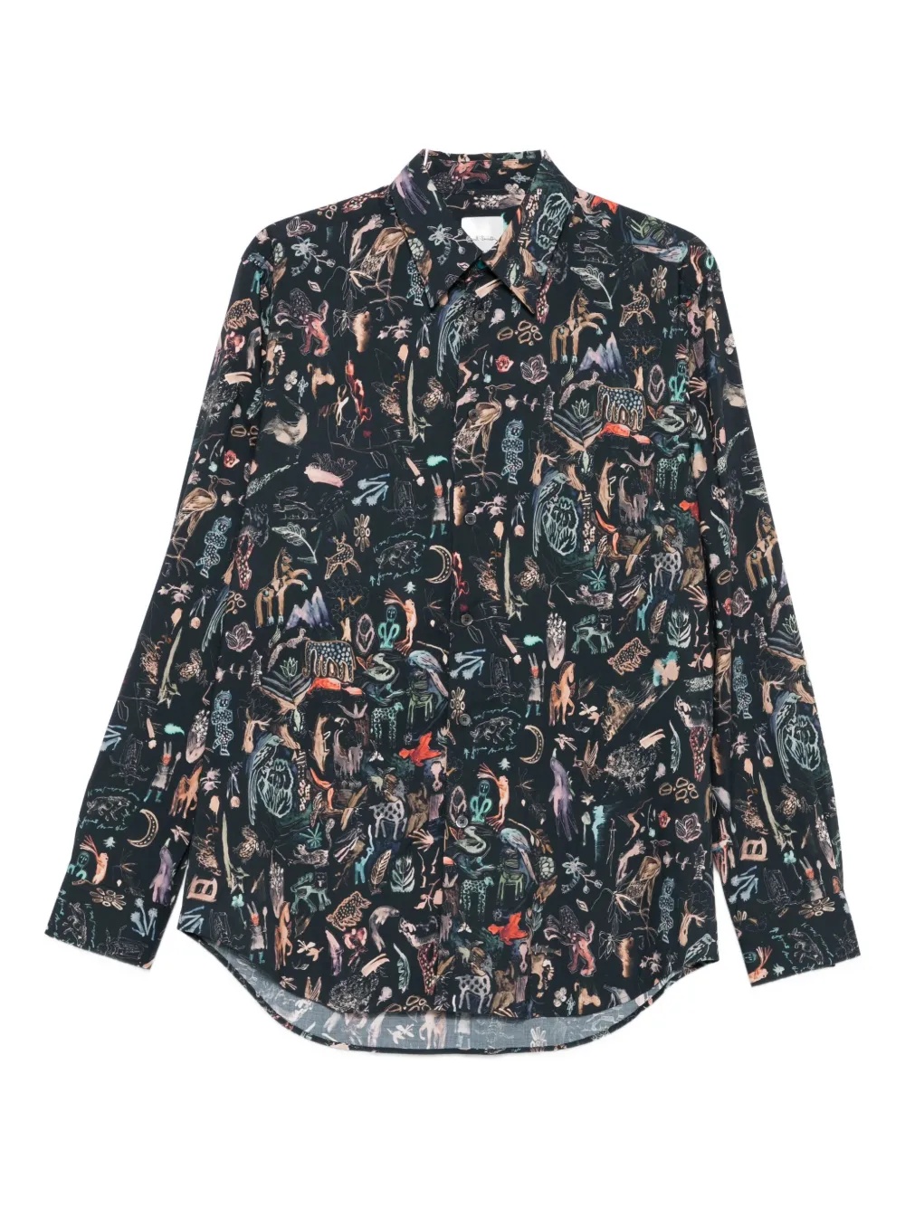 

Рубашка с длинными рукавами и анималистичным принтом Paul Smith, синий