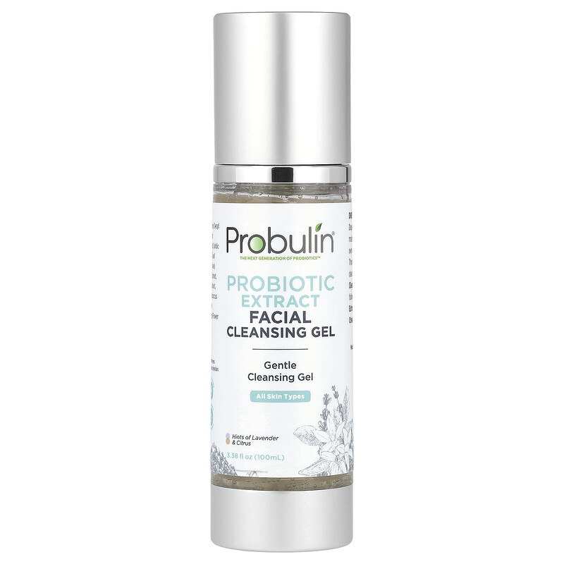

Probulin, Очищающий гель для лица с экстрактом пробиотика, лаванды и цитрусовых, 100 мл (3,38 жидк. унц.)