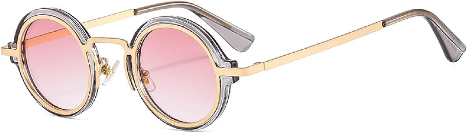 

Модные маленькие круглые мужские солнцезащитные очки в стиле панк, ретро, ​​прозрачные градиентные очки с защитой от УФ-излучения UV400, женские солнцезащитные очки в тренде VVTWSSW, Gray Pink Gradient