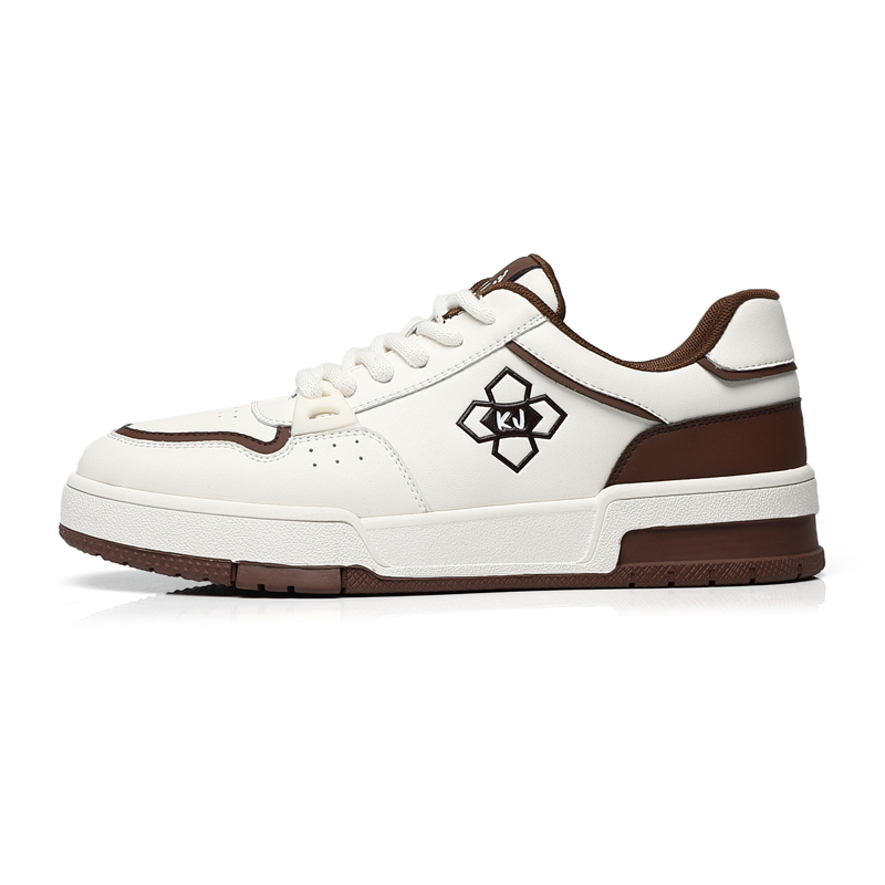 

Кроссовки для скейтбординга мужские низкие бело-коричневые KJ-20267 White Brown со скрытой платформой, цвет KJ-20267 White Brown Hidden Wedge