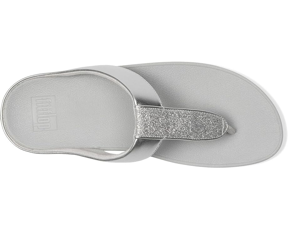Сандалии FitFlop Fino Glitterdust Metallic Toe-Post Sandals, серебряный — фото 2