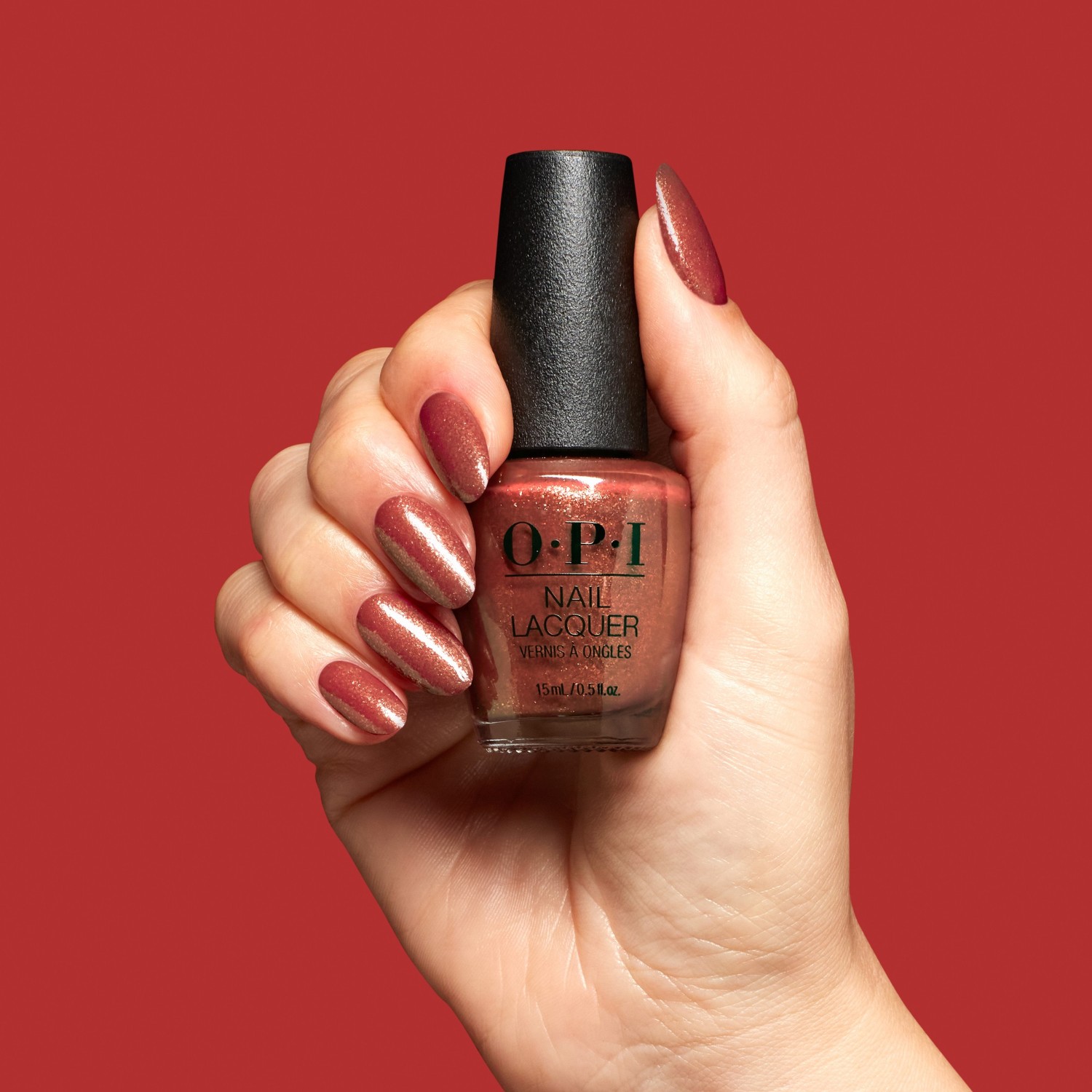 Лак для ногтей nail lacquer holiday 2025 - good enough to treat Opi, hrs06 - ginger snapped, объем 15 мл — фото 3