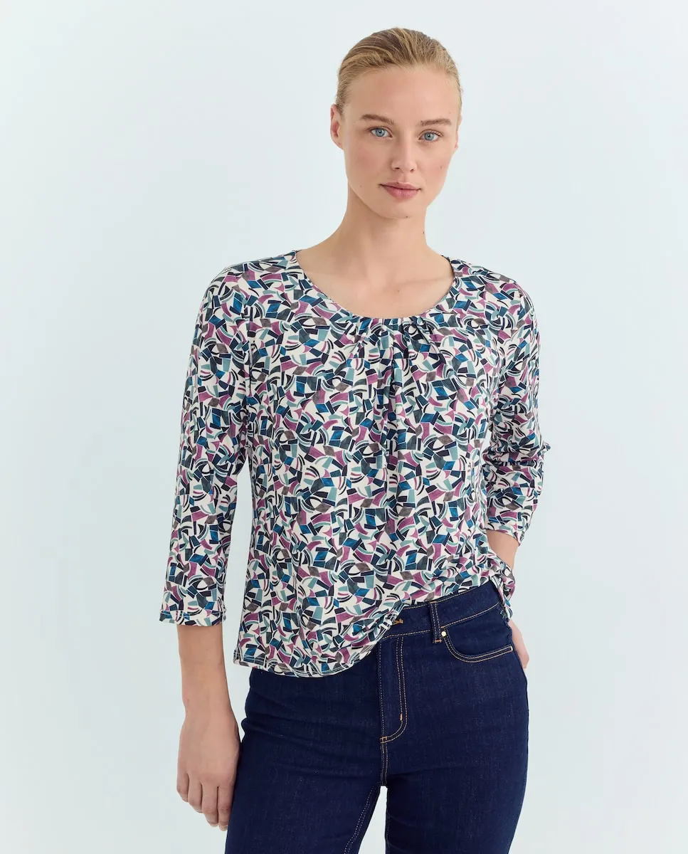 

Женская футболка с принтом, рукава 3/4 Zermatt, баклажановый