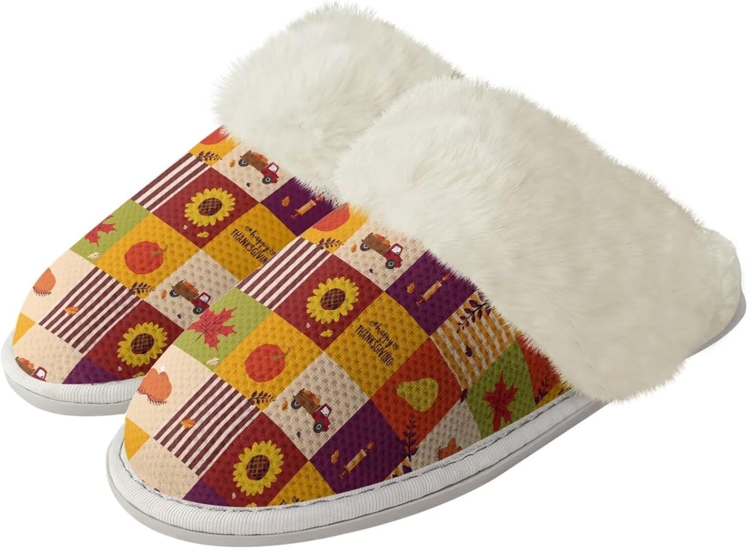 

Домашние тапочки для женщин и мужчин с тематикой Дня благодарения, мягкие, уютные, легкие, для спальни Zhangruoheng, Thanksgiving Plaid Design