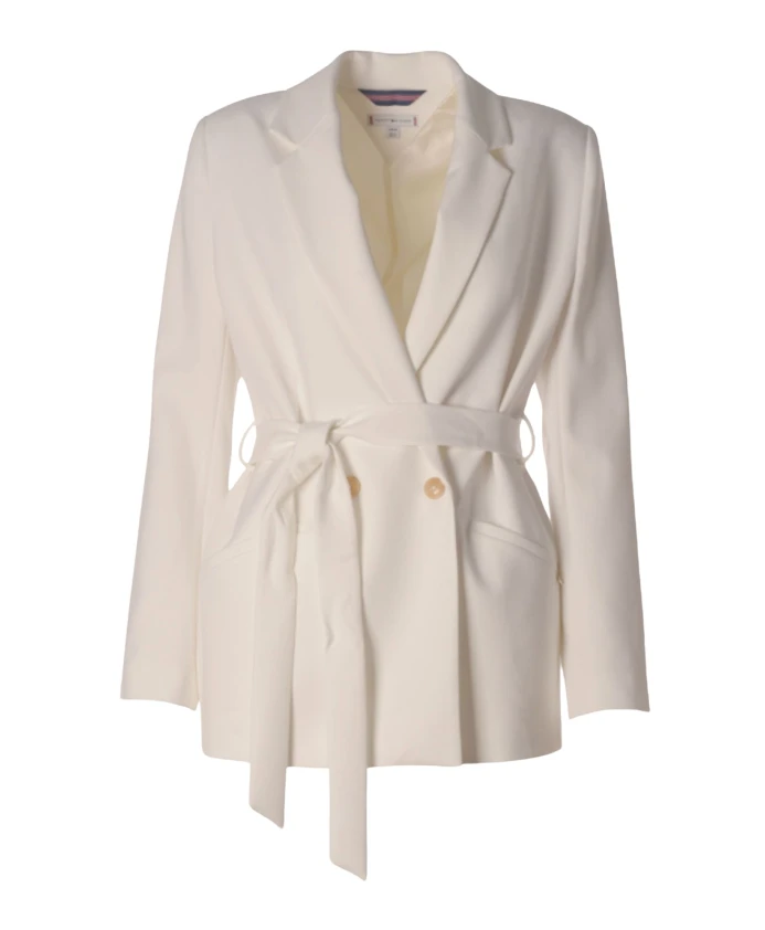 

Блейзер с поясом и планкой на две пуговицы Tommy Hilfiger, белый