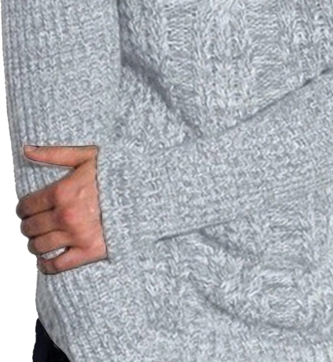 Мужской свитер Slim Fit с длинными рукавами и ребристым узором — фото 3