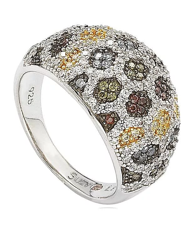 

Кольцо Suzy Levian из стерлингового серебра с разноцветными кубическими цирконами в виде сот Suzy Levian New York, silver