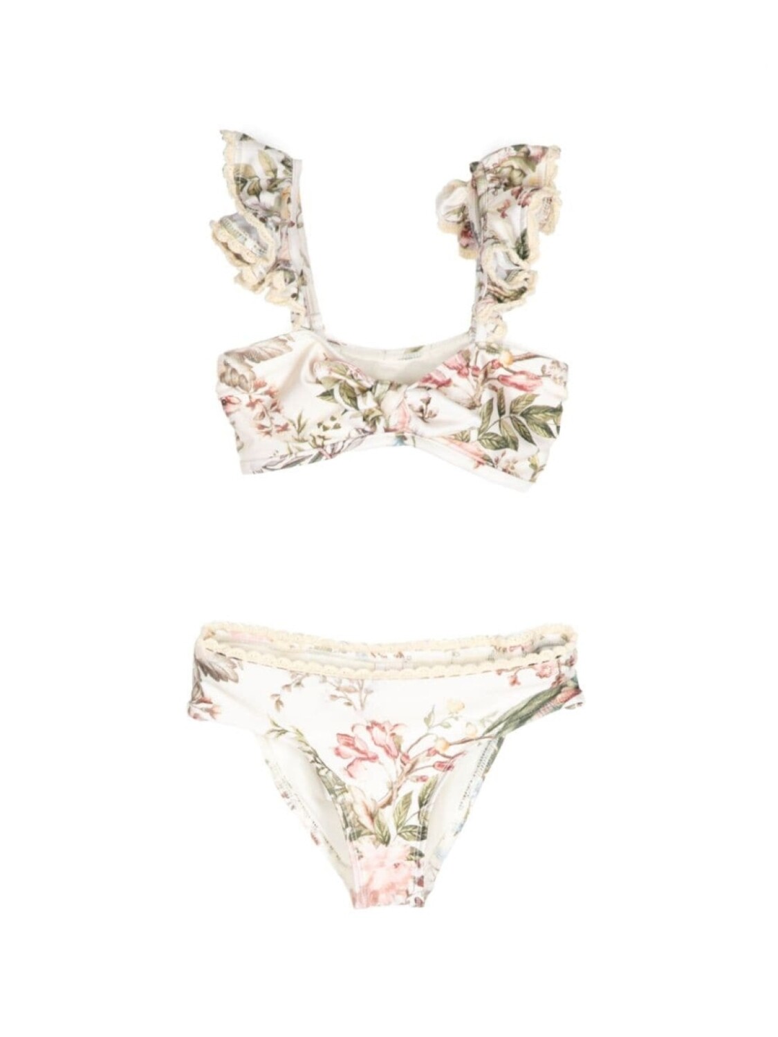 

ZIMMERMANN Kids бикини Waverly с цветочным принтом, серый