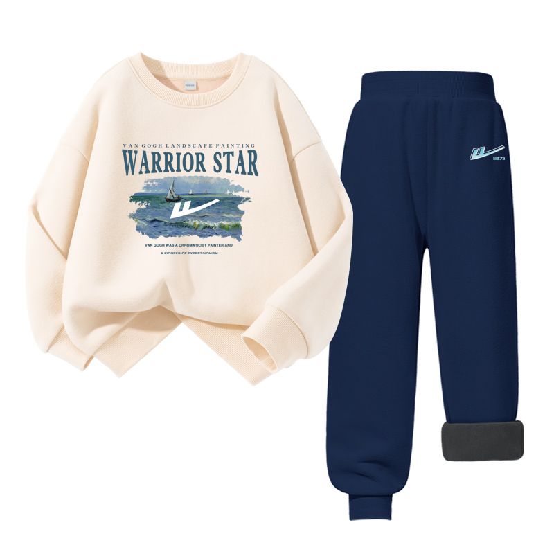 

Детская повседневная спортивная одежда с круглым вырезом Moderate WARRIOR, оранжевый/h sailboat-темно-синий/h gradient синий k