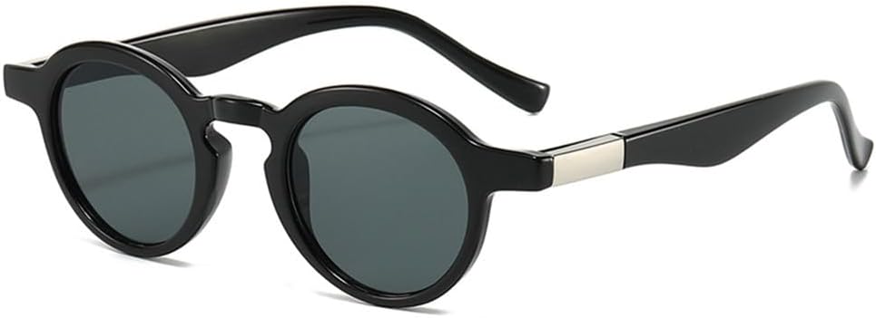 

Солнцезащитные очки 2027 года, маленькие круглые, двухцветные, для женщин, ретро, ​​прозрачные, с защитой от УФ-излучения UV400, для мужчин, в стиле панк MTZJH, Black Grey