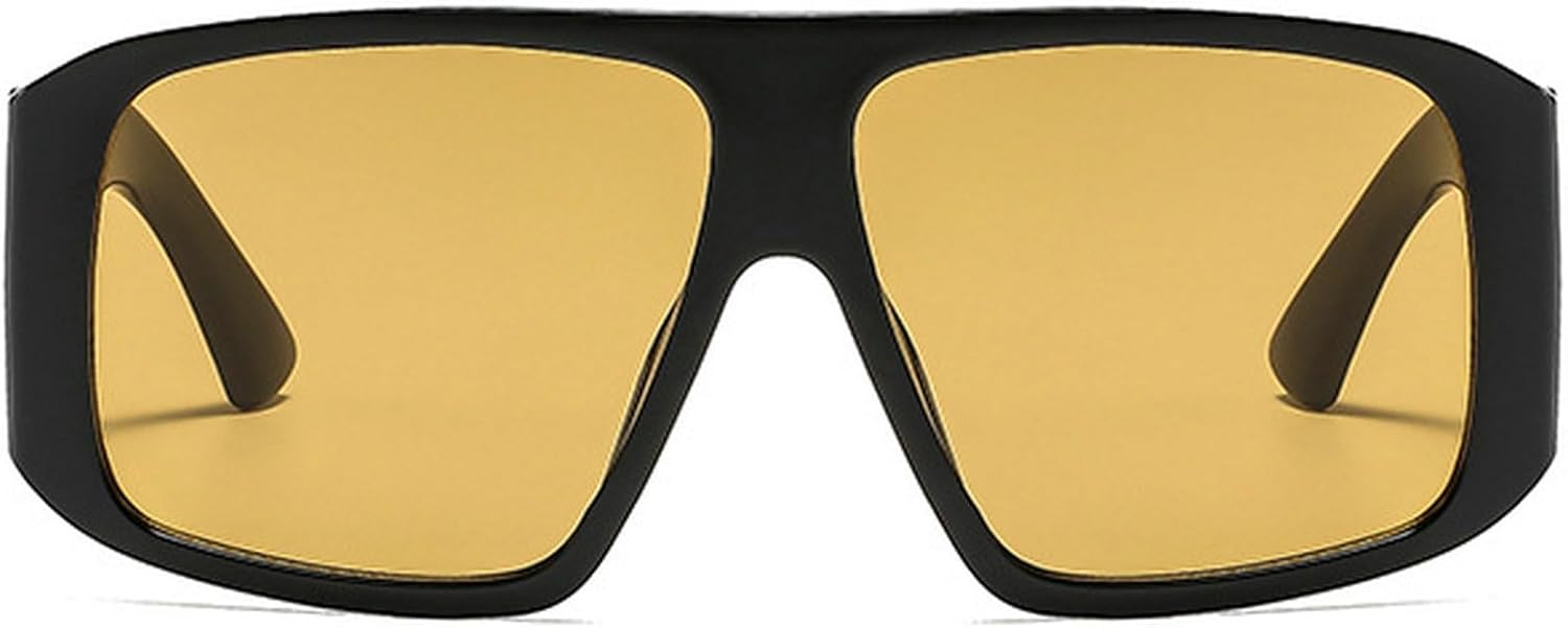 

Крупные квадратные солнцезащитные очки для женщин и мужчин, очки-пилот, винтажные солнцезащитные очки с широкими дужками, модные очки с защитой от УФ-излучения mincl, Black Gold