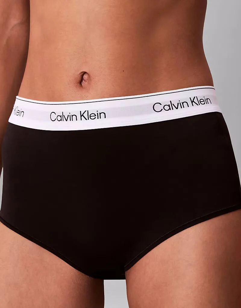Шорты-боксеры Calvin Klein Icon из хлопка и модала, черные — фото 2