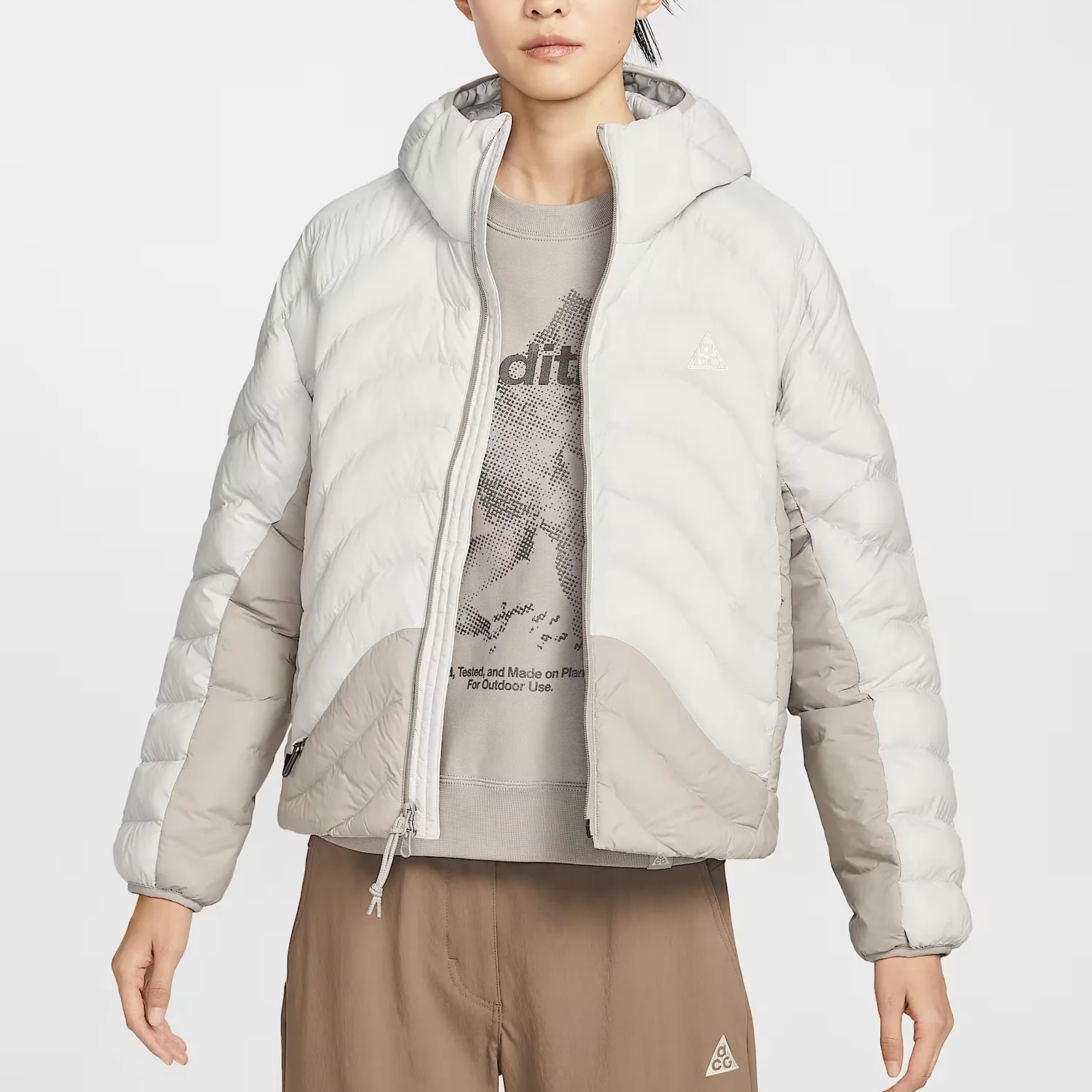 Женская куртка Therma-FIT Adv "Lava Flow" Nike, Dust Photon/Mist Gray/Dust Photon/Mountain White — фото 3