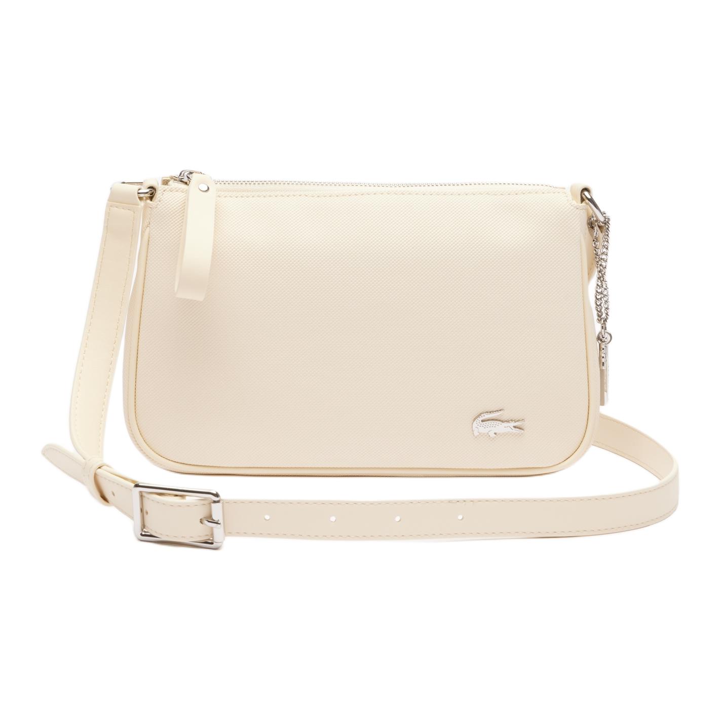 

LACOSTE Женская белая сумка через плечо из полиэстера с покрытием