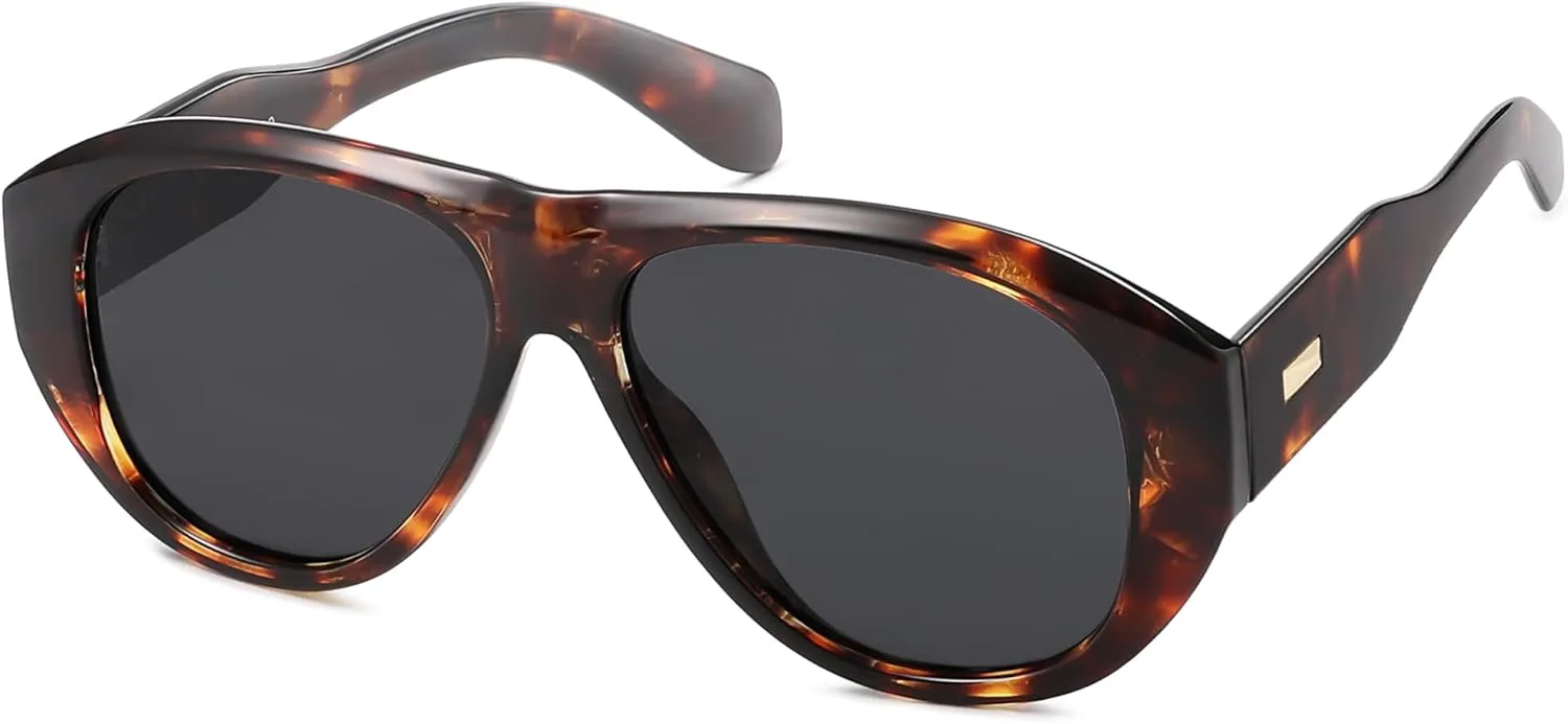 

Солнцезащитные очки-авиаторы SOJOS Retro Oversized Polarized для женщин и мужчин в винтажном стиле 70-х годов с защитой от УФ-излучения SJ2328, Dark Tortoise/Grey