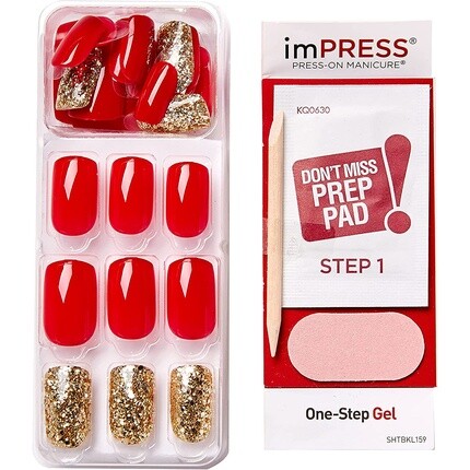Impress Press-On Manicure Memories Квадрат средней длины с технологией Purefit — 30 накладных ногтей, Kiss — фото 2