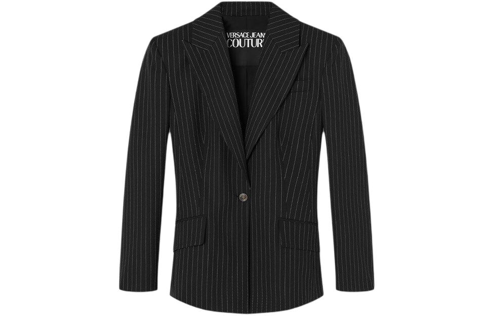 

VERSACE JEANS COUTURE Однобортный пиджачный костюм в полоску, Black