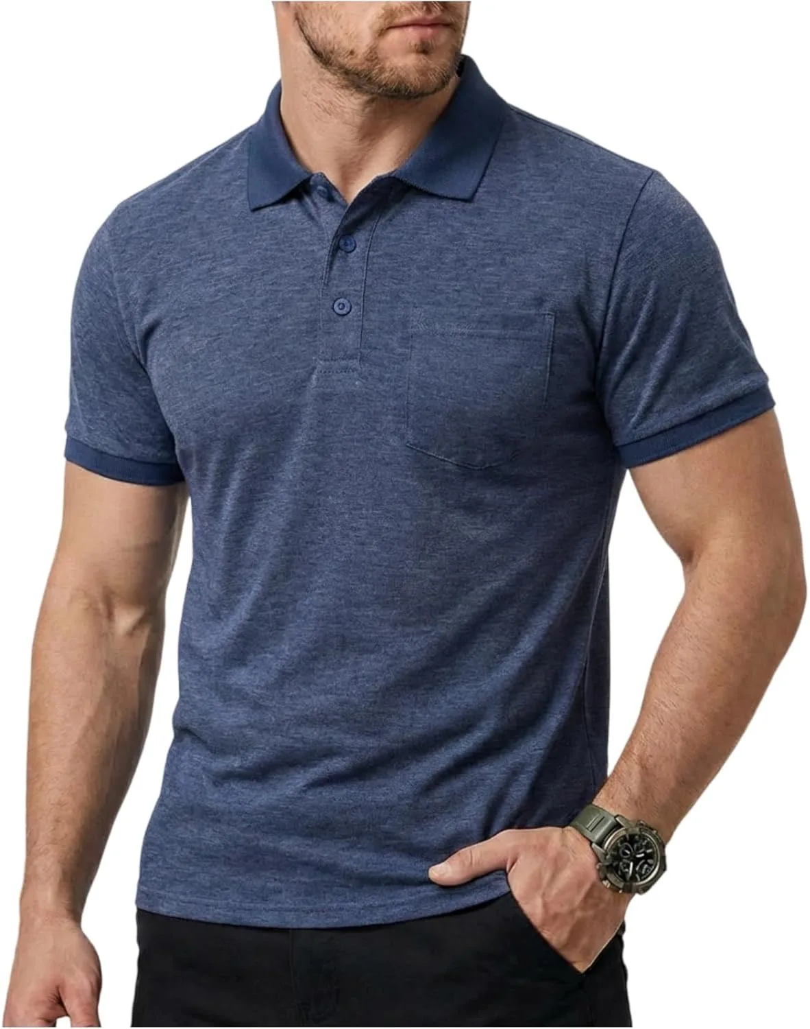 

Мужская поло Slim Fit с коротким рукавом для спорта и отдыха OAZKXCN