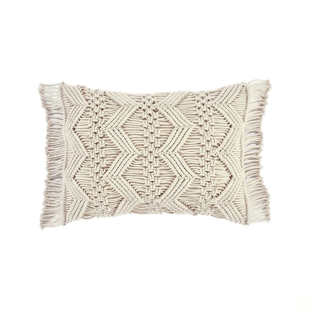 

Декоративная наволочка Lush Decor Studio Chevron Macrame, цвет Neutral