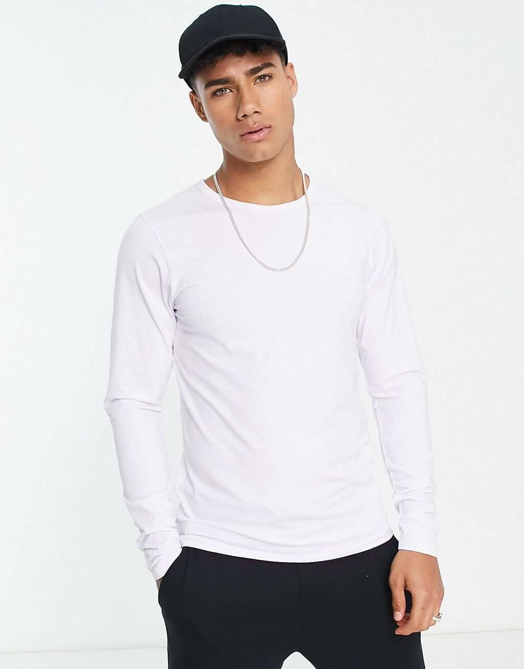 

Белая футболка с длинными рукавами Jack & Jones Essentials, Белый, Белая футболка с длинными рукавами Jack & Jones Essentials