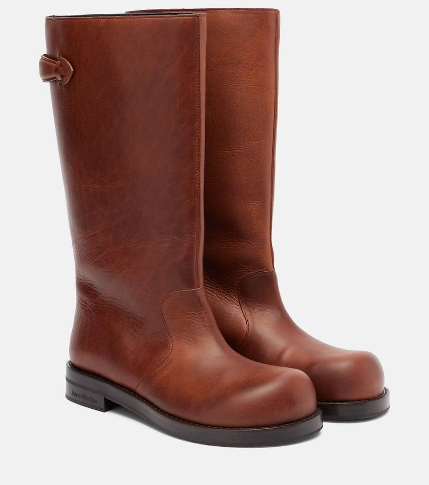 Ботинки бешай из кожи до середины икры Acne Studios, Dark Brown