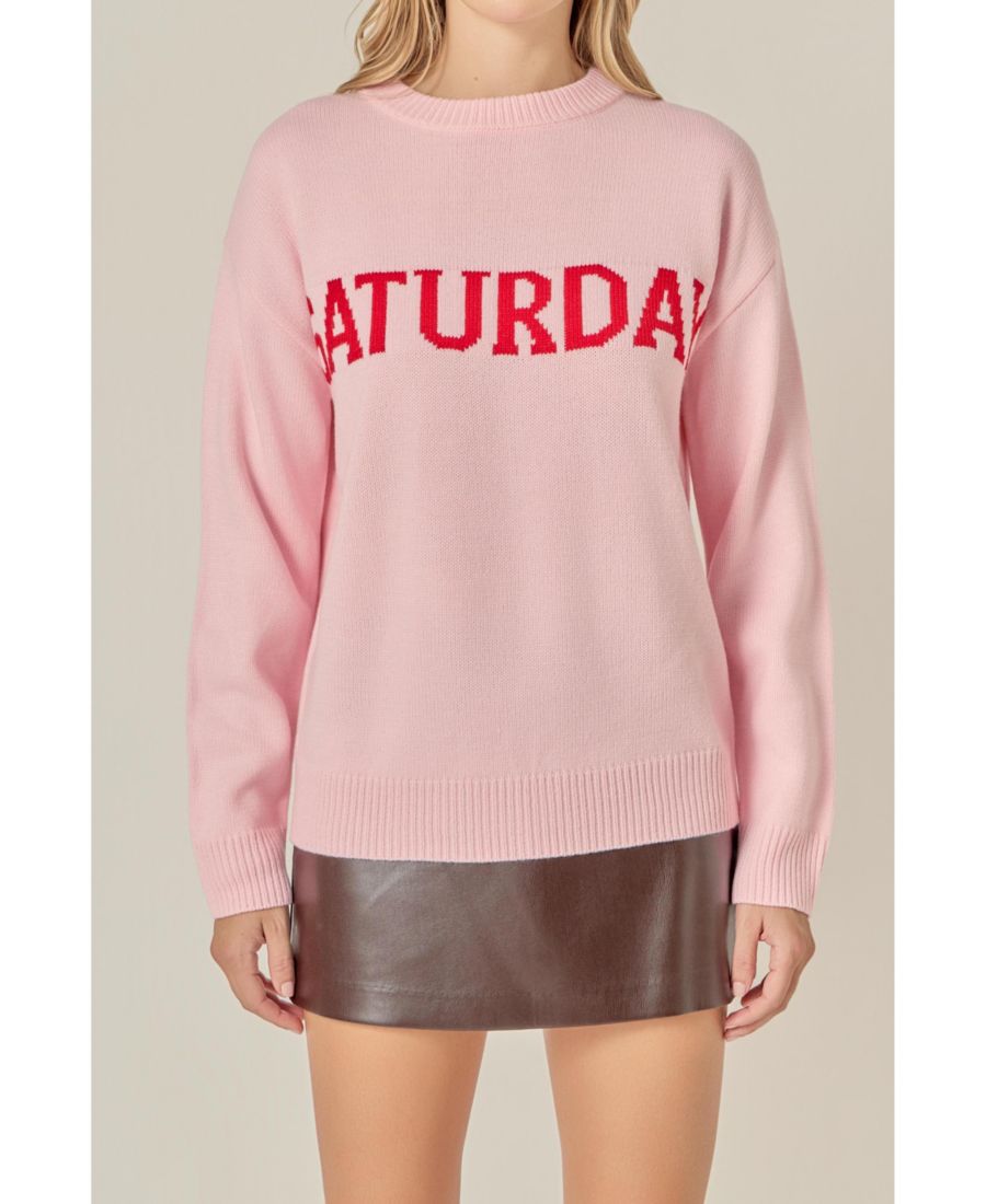 

Свитер с мотивом Недели женщин English Factory, Candy pink