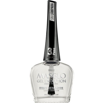 GEL EVOLUTION Лак для ногтей с эффектом геля Без УФ-лампы Срок службы до 12 дней Базовое верхнее покрытие 0,25 жидких унций Masglo — фото 3