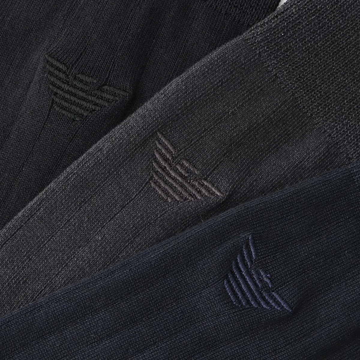Носки Business Eagle Logo Crew Socks (комплект из 3 штук) Emporio Armani, 01. Black/Gray — фото 3