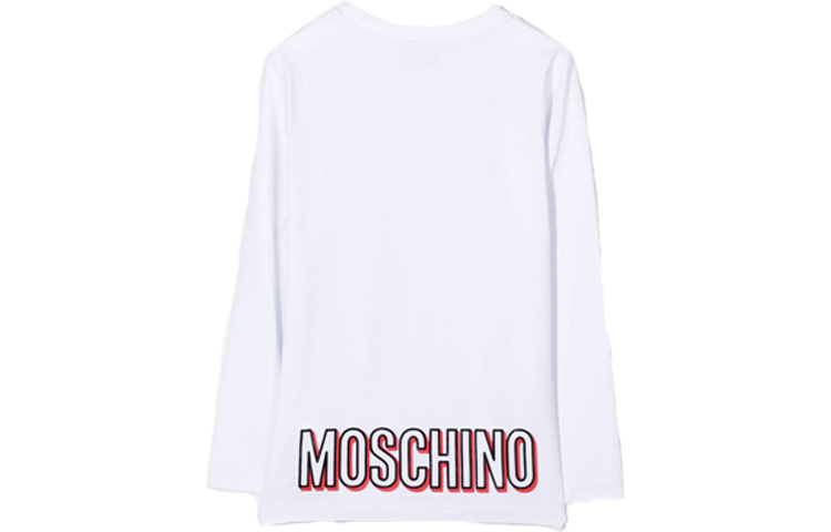 Детская футболка с круглым вырезом, средней толщины Moschino, белый — фото 4