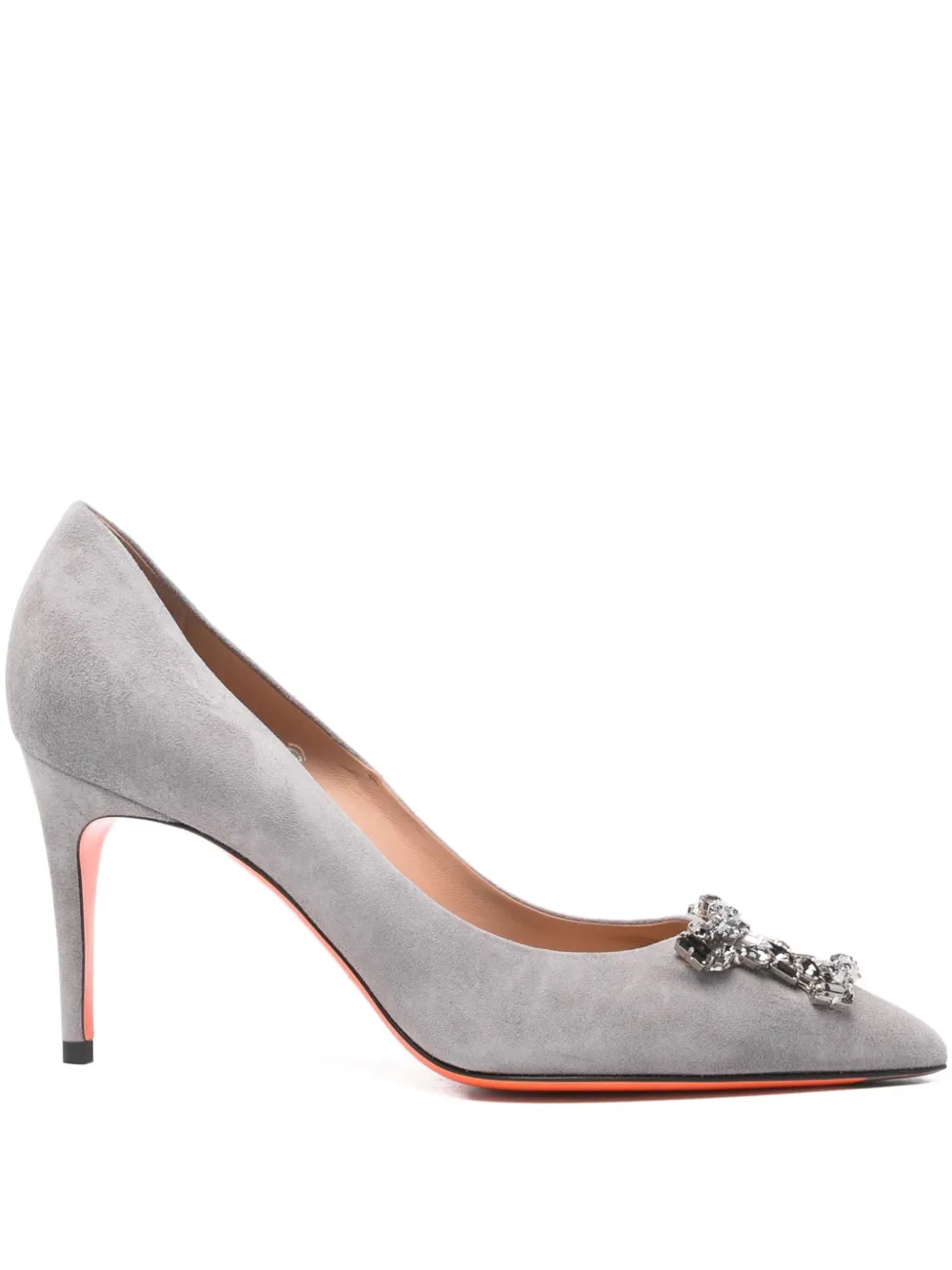 Туфли-лодочки с украшениями Santoni, серый