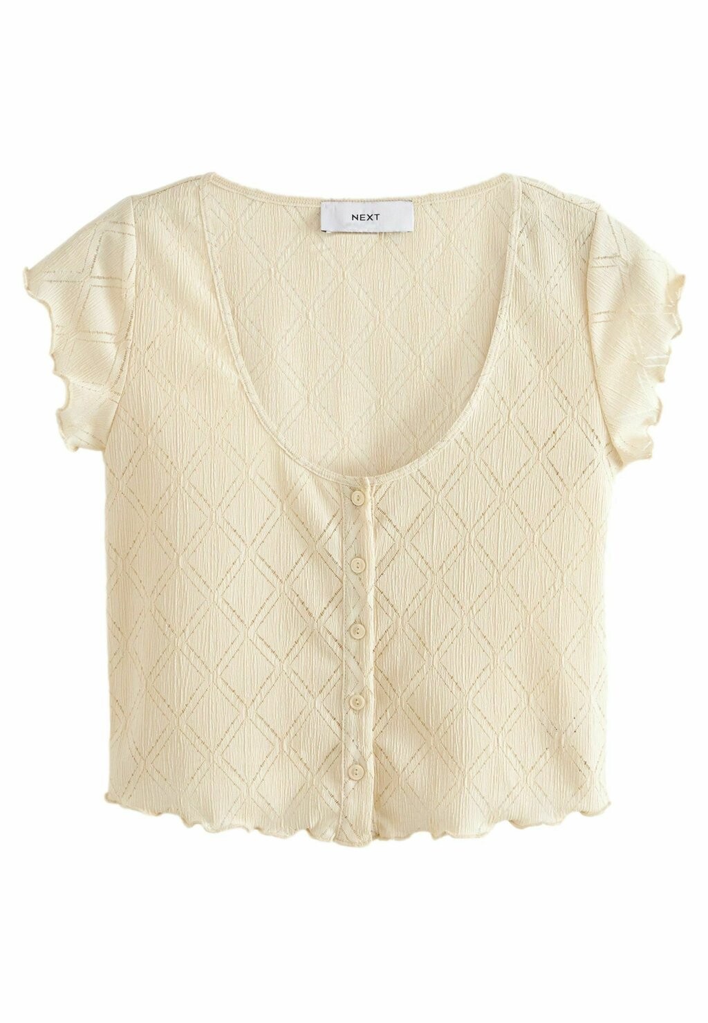 

Блузка Diamond Textured Short Sleeve Next, бежевый
