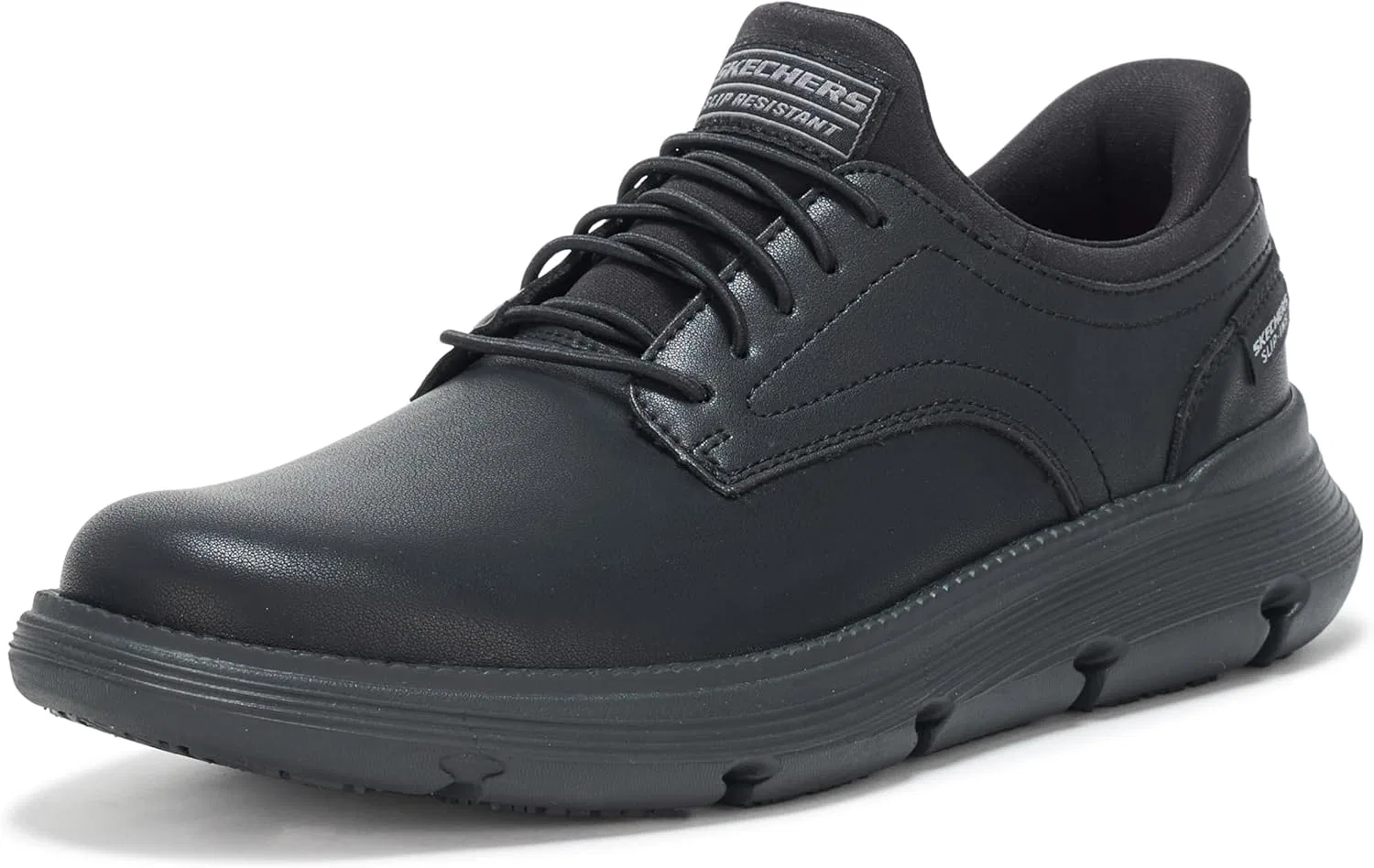 Мужские рабочие туфли Skechers Garza Sr Bunge Hands Free Slip Ins, Black
