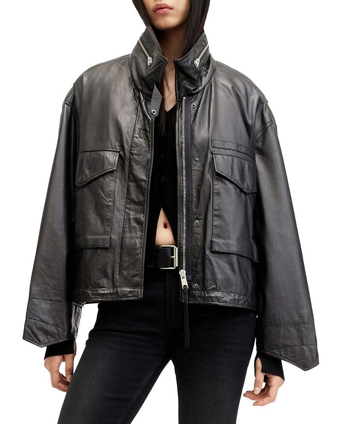 

ALLSAINTS Кожаная куртка из глины, черный