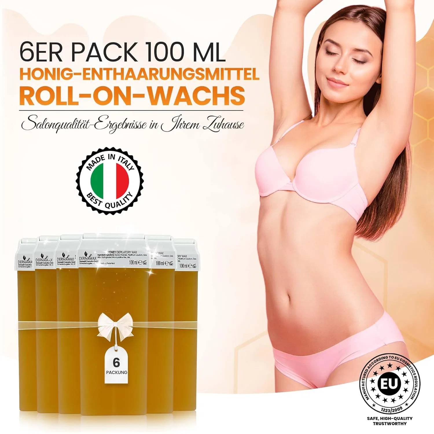 Набор восковых картриджей DERMAWAX Natural Honey Wax, 6 x 100 мл Dermawax — фото 2