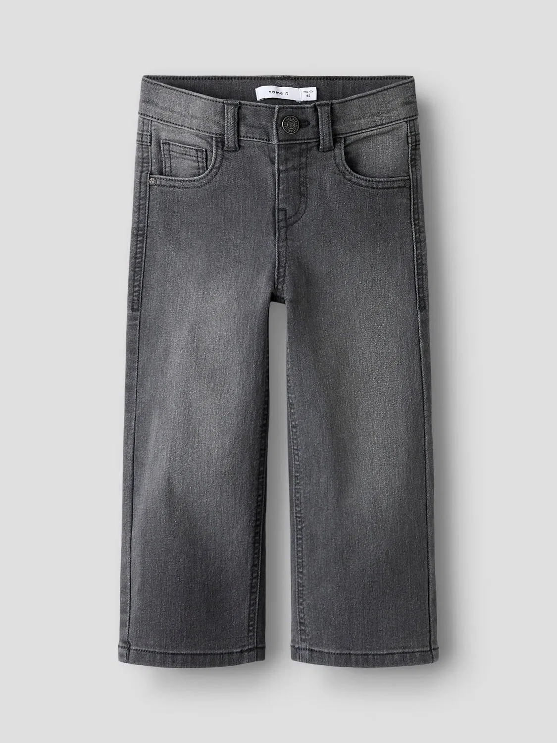 Джинсы широкие, деним, Name it, medium grey denim — фото 3