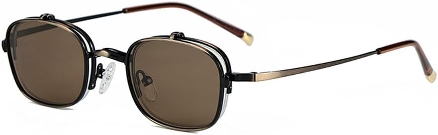 

Солнцезащитные очки-трансформеры в стиле ретро для женщин, коричневые и черные, маленькие, поляризованные, для мужчин, с защитой от УФ-излучения UV400, аксессуары для путешествий, металлическая оправа WNCKSQ, Full Brown