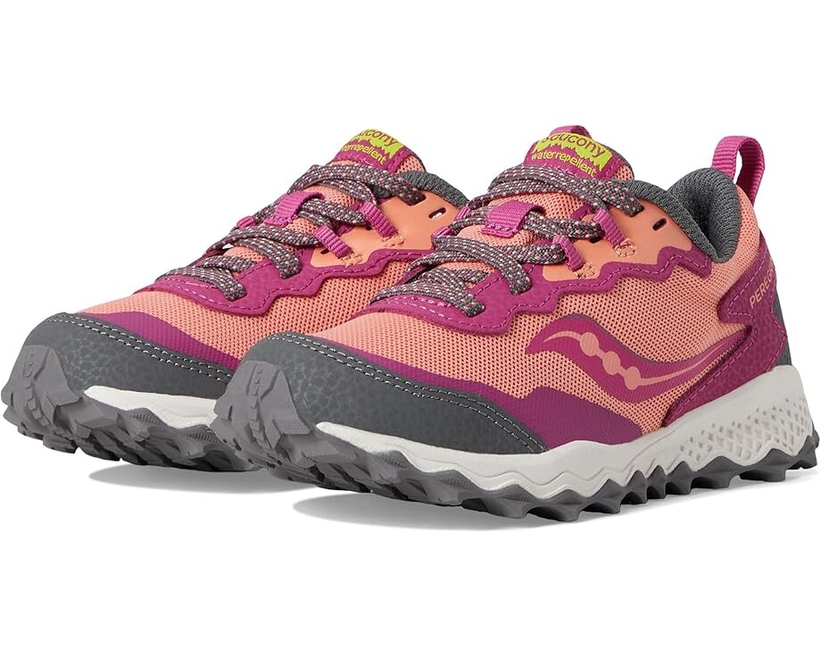 

Кроссовки Saucony Kids Peregrine Shield KDZ Sneakers, цвет Berry/Coral