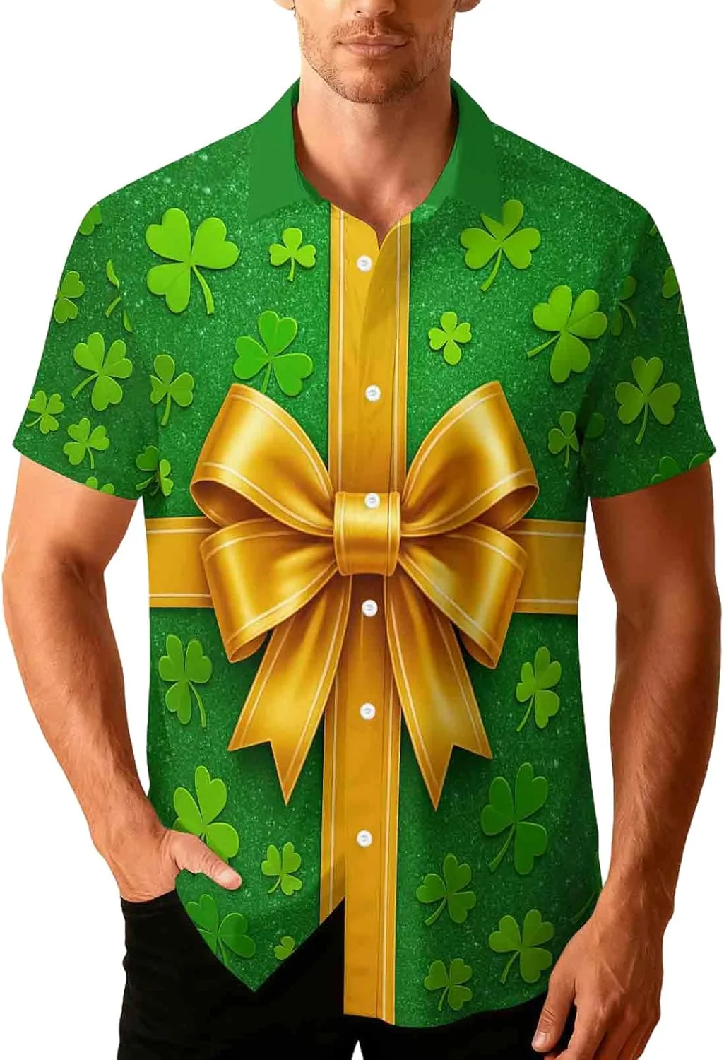 

Футболка St Patrick's Day с принтом Shamrock, Slim Fit SHOPESSA