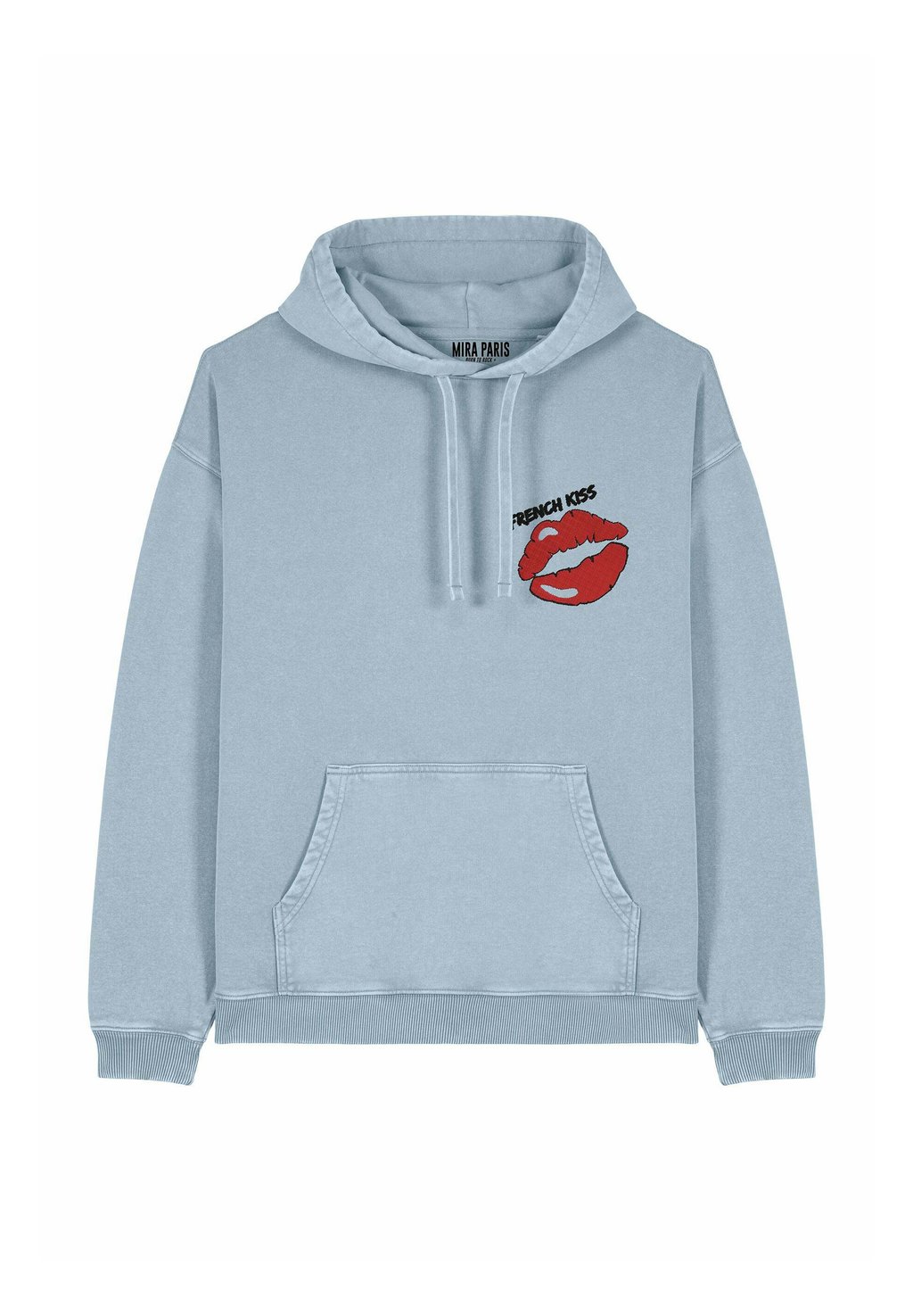 

Толстовка FRENCH KISS EMBROIDERY UNISEX VINTAGE - Hoodie Mira Paris, светло-голубой