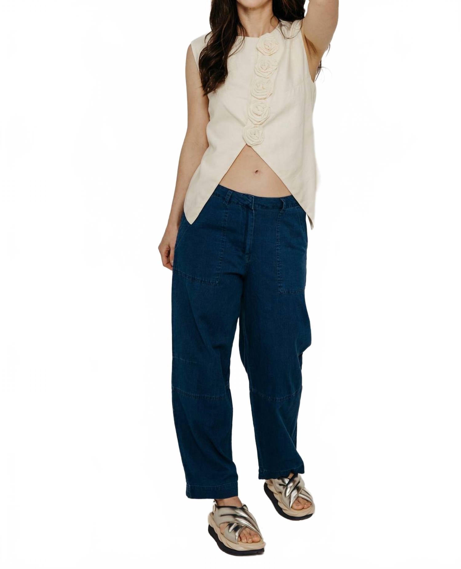 

Блузка Ileana из льна в белом цвете TACH