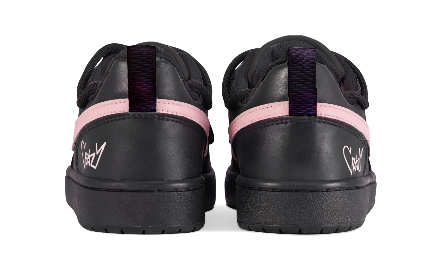 Nike Court Borough Rebel Girlish Противоскользящие Кроссовки для Скейтбординга Низкие GS Черный Розовый — фото 4