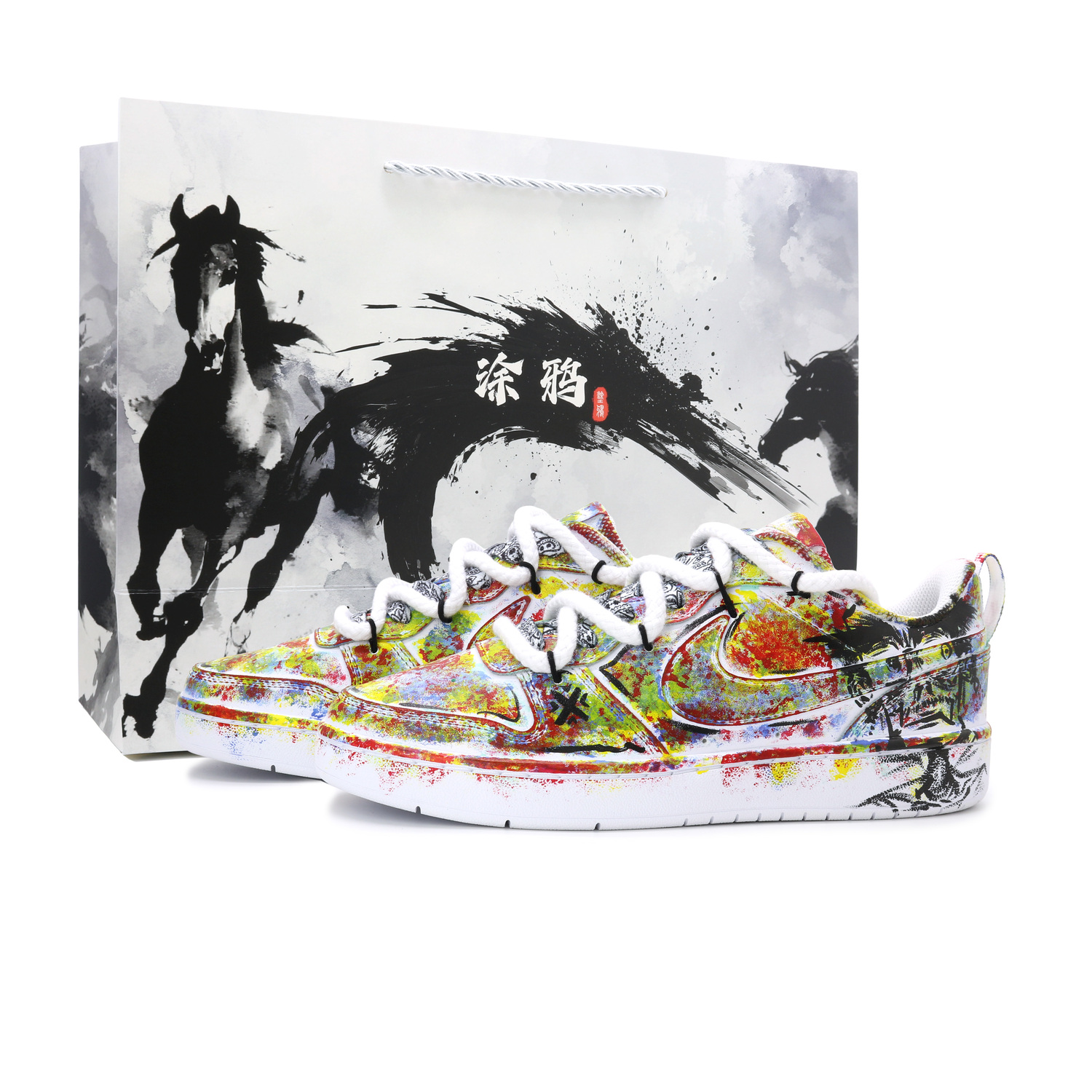 

Nike Court Borough Graffiti кожаные устойчивые к истиранию и скольжению низкие скейтборд-кроссовки Multicolor для подростков