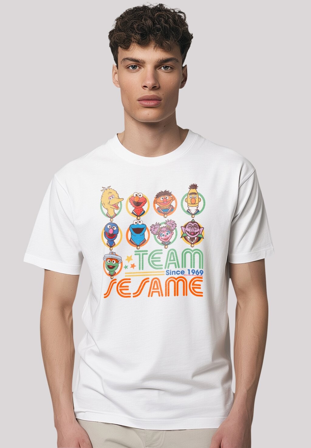 

Футболка с принтом SESAMSTRASSE TEAM SINCE 1969 F4NT4STIC, белый