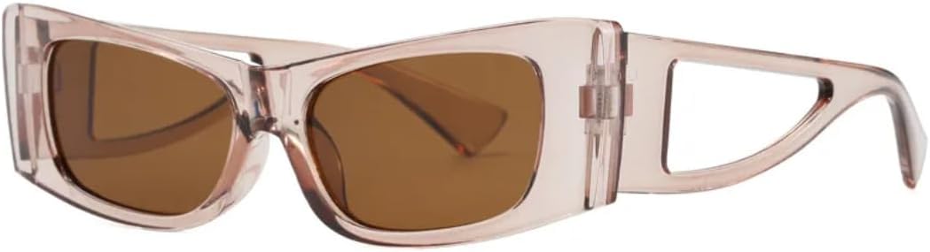 

Ретро-солнцезащитные очки «кошачий глаз» для женщин, модные черные очки с защитой от УФ-излучения UV400, мужские трендовые очки с заклепками в стиле панк TVTBBVV, Champagne Tea