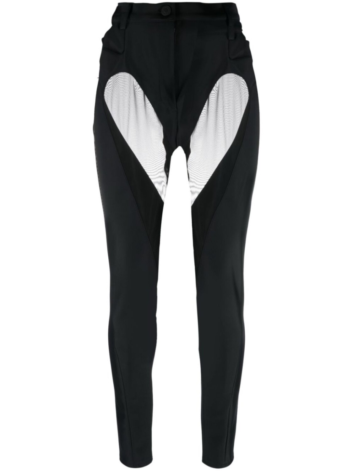 

Mugler брюки скинни с прозрачной вставкой, черный