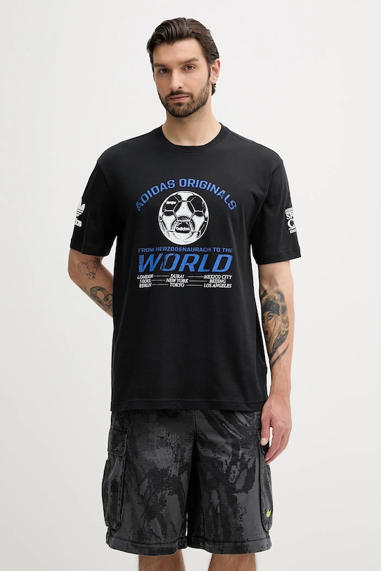 

Хлопковая футболка 90S Football Tee Adidas Originals, черный