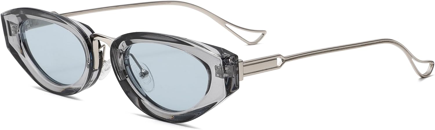 

Солнцезащитные очки Cyxus «Кошачий глаз» для женщин, модные солнцезащитные очки с защитой от УФ-излучения для вождения, активного отдыха и повседневного использования, Grey Frame Blue Lens 1263