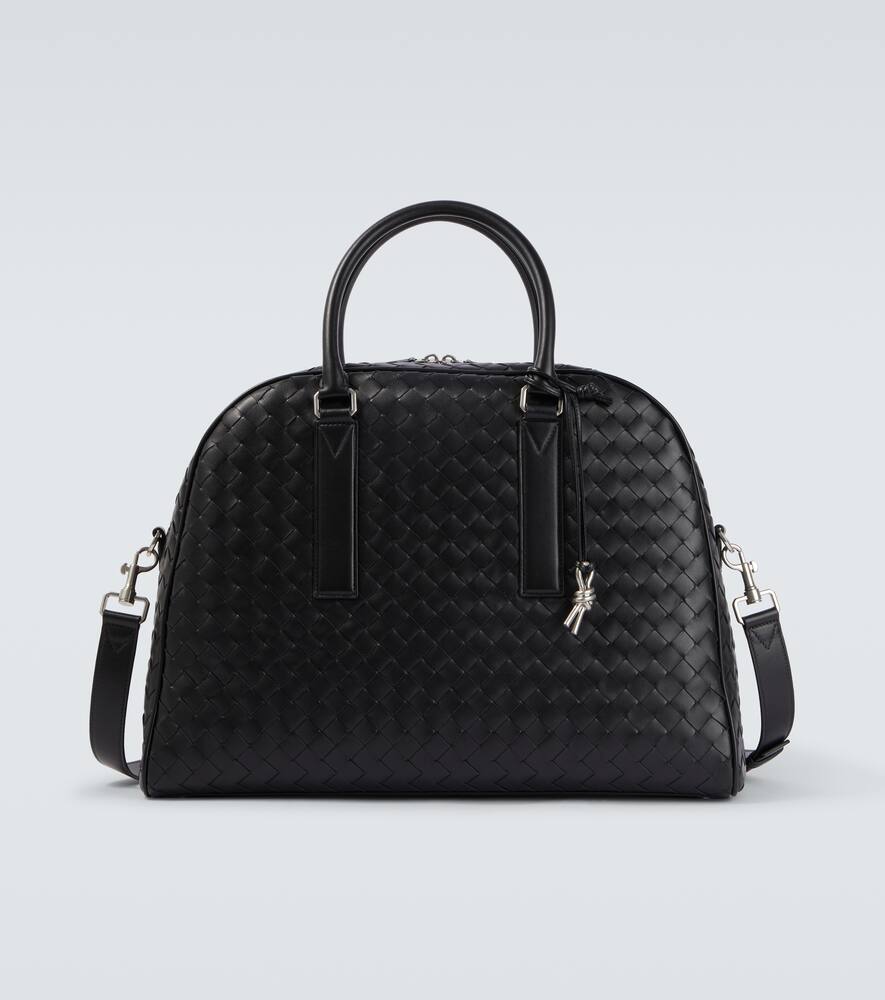 

Сумка-дафл Getaway из кожи Intrecciato Bottega Veneta, Black-Silver