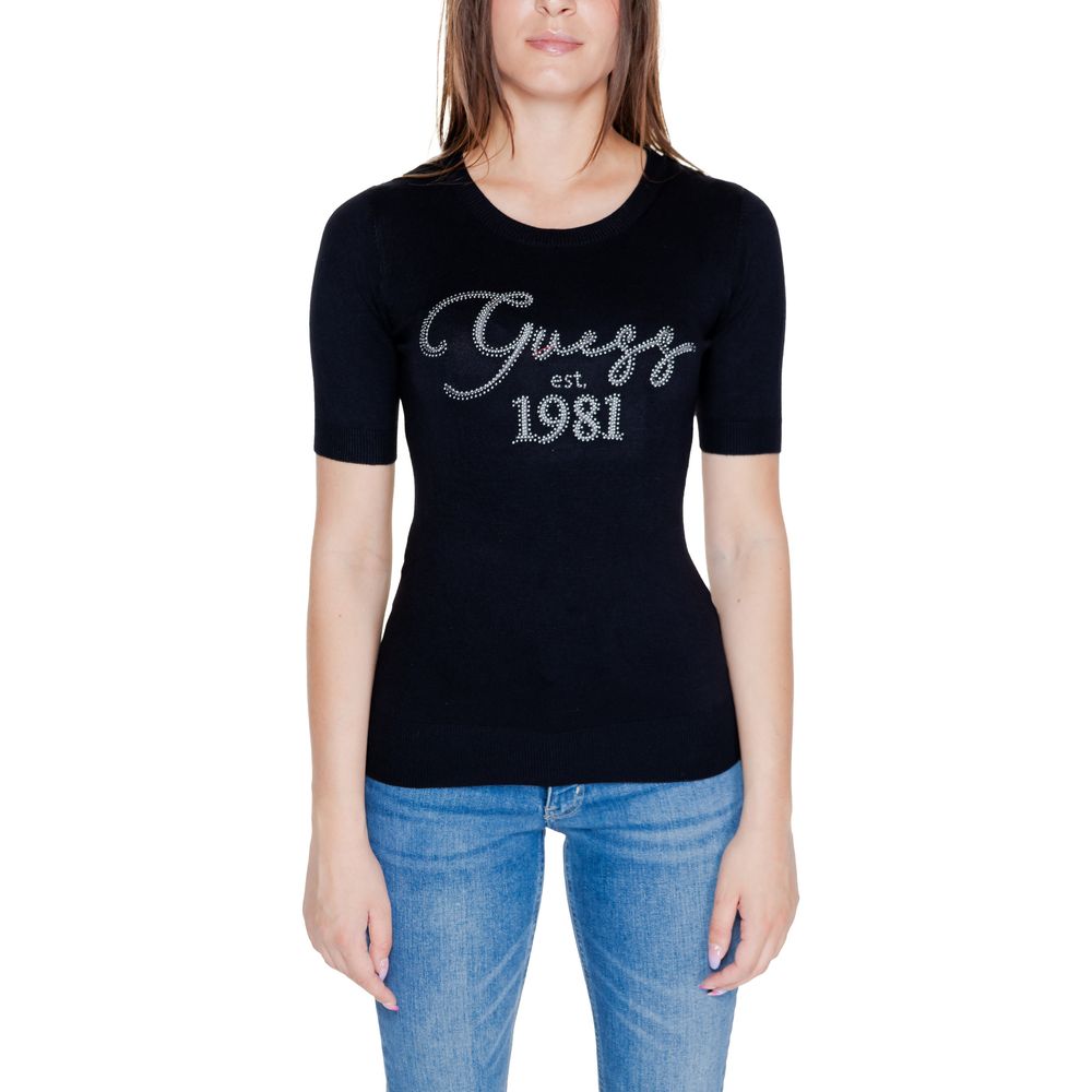 

Черные вискозные топ и футболка GUESS