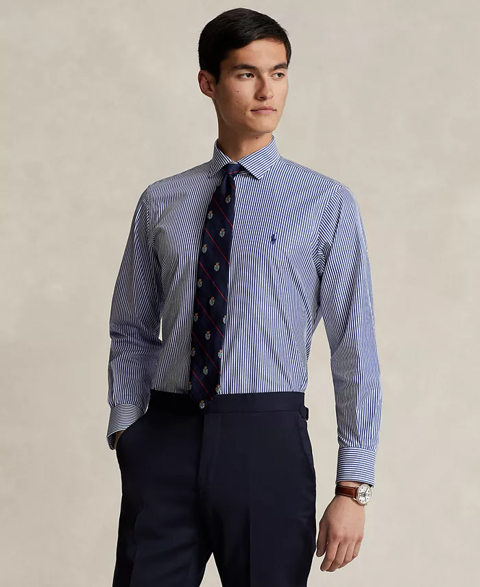 

Мужская хлопковая рубашка Purepress Oxford Polo Ralph Lauren, синий